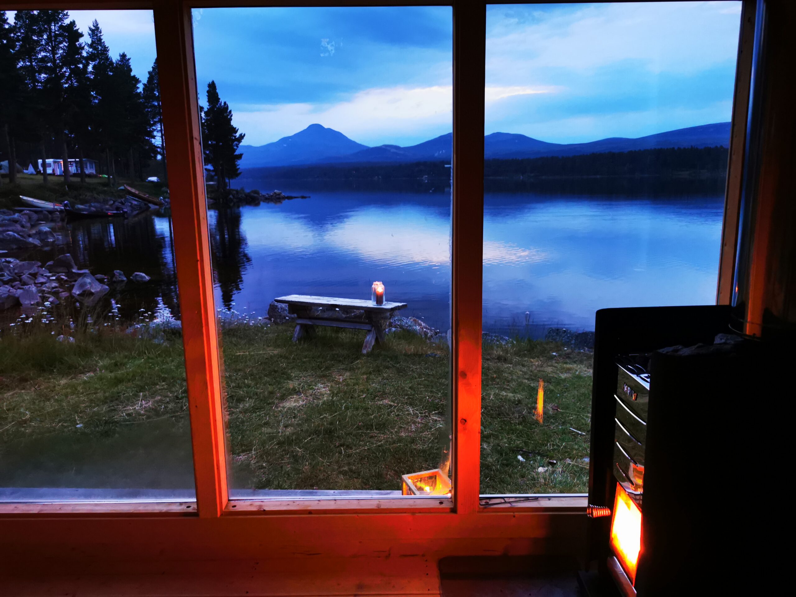 sauna med utsikt mot sjøen